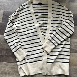 Talbots Striped Knit Nautical Cardigan